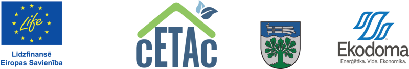 CETAC projekta logo: ES, CETAC, Augšdaugavas novads, Ekodoma