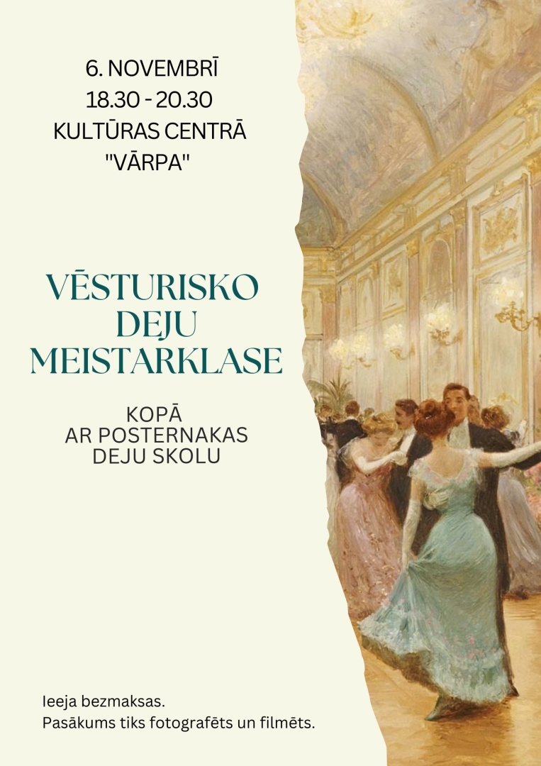 Vēsturisko deju meistarklases afiša