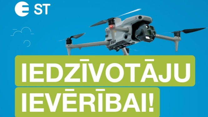 iedzīvotāju ievērībai_Sadales tīkla droni