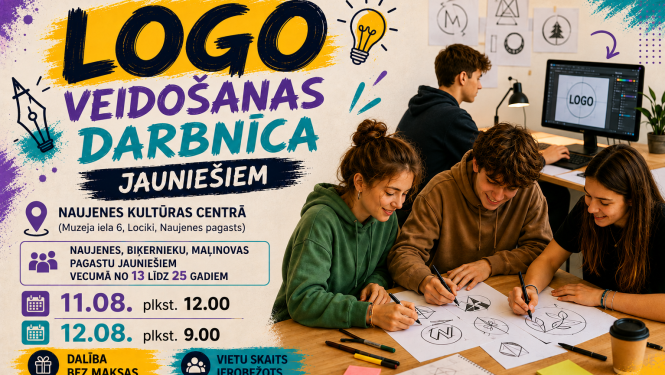 Logo veidošanas darbnīca jauniešiem Naujenē afiša