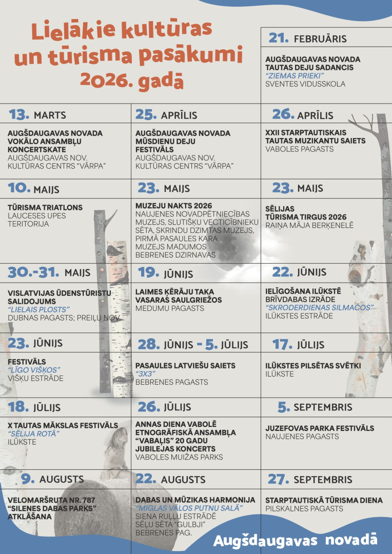 Lielākie kultūras un tūrisma pasākumi 2026. gadā_afiša