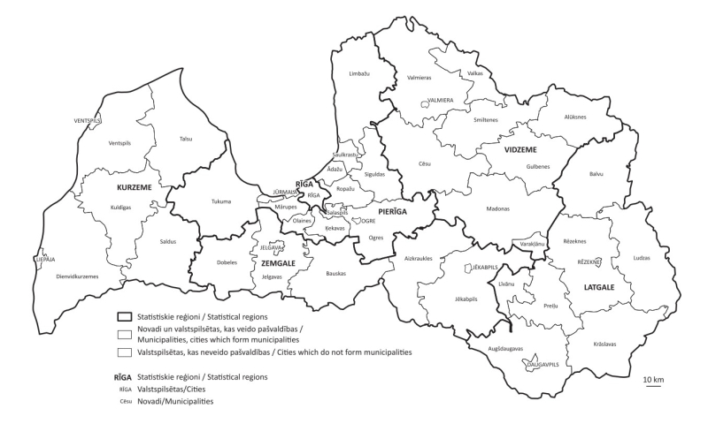 Latvijas administratīvā karte