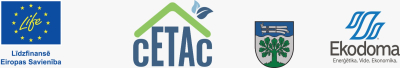 CETAC projekta logo: ES, CETAC, Augšdaugavas novads, Ekodoma