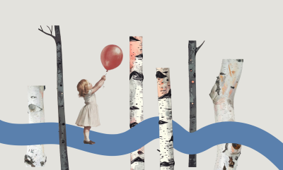 Meitene tura rokās balonu, iet pa ceļu