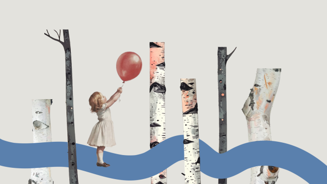 Meitene tura rokās balonu, iet pa ceļu